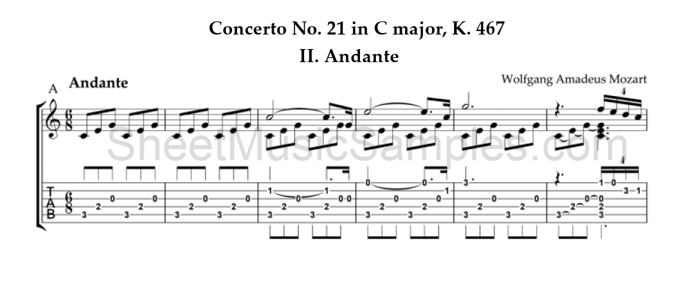 Concerto No. 21 in C major, K. 467 - II. Andante