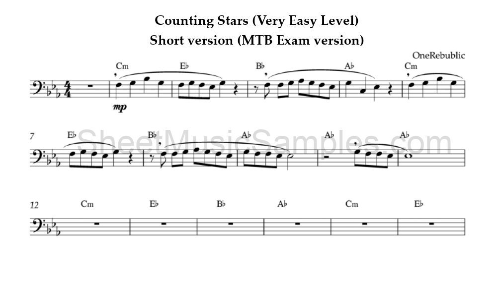 Counting Stars (Very Easy Level) - Short version (MTB Exam version)