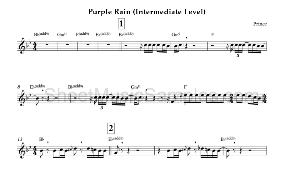 Purple Rain (Intermediate Level)