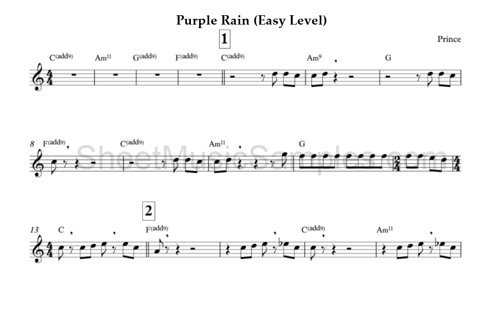 Purple Rain (Easy Level)