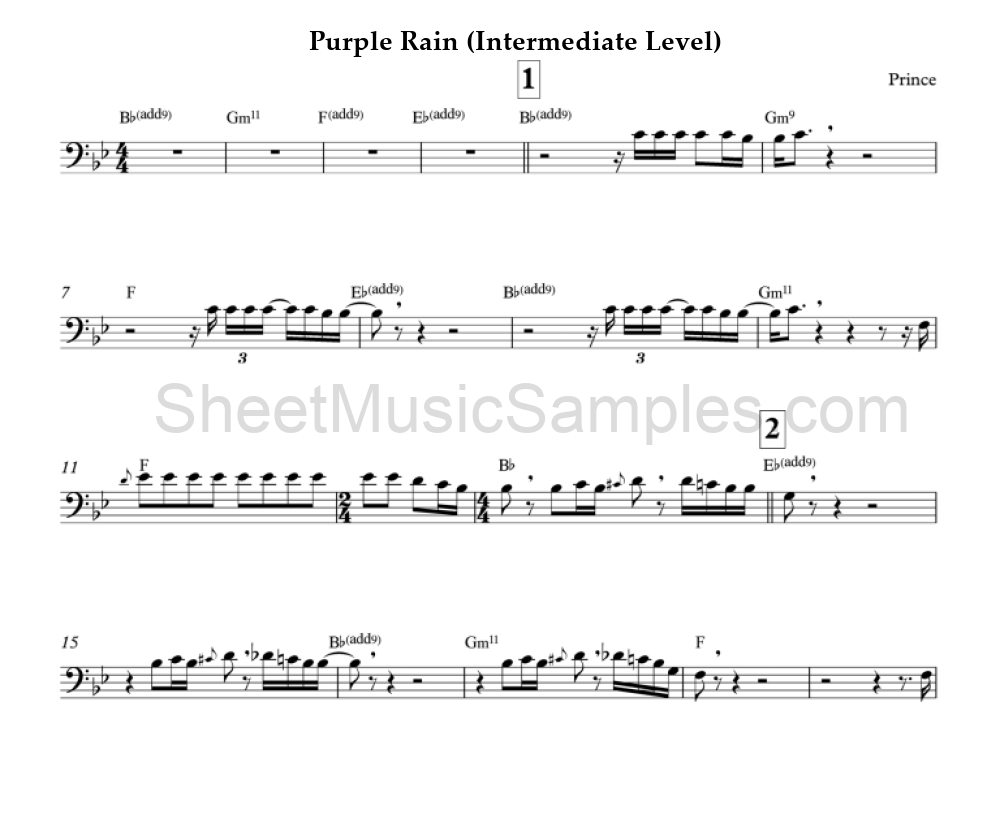 Purple Rain (Intermediate Level)