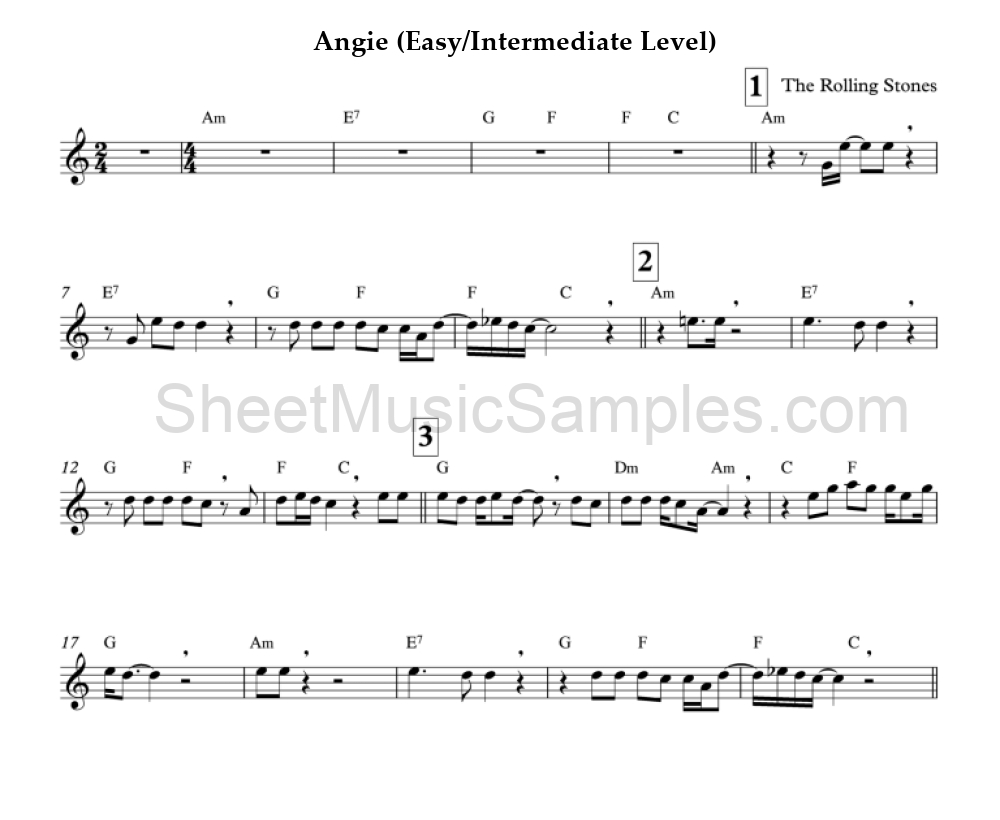 Angie (Easy/Intermediate Level)