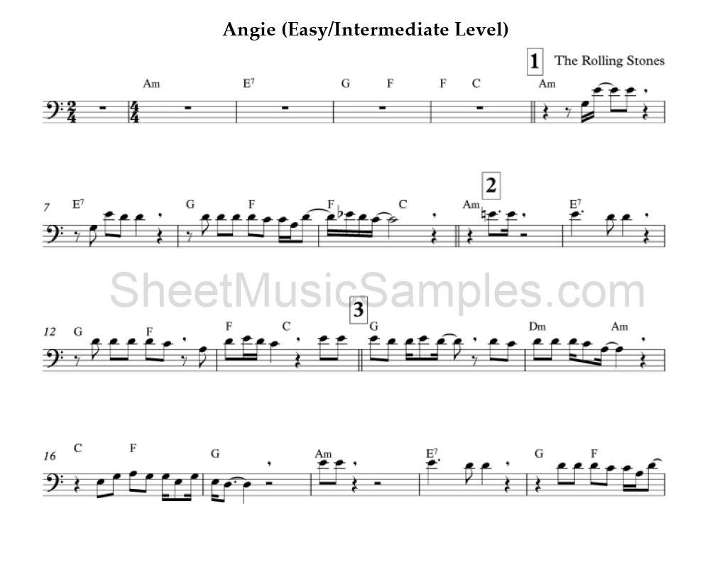 Angie (Easy/Intermediate Level)