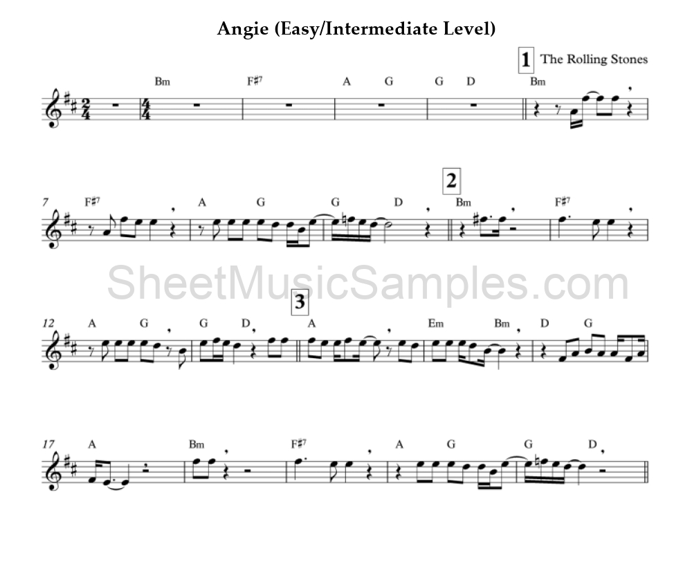 Angie (Easy/Intermediate Level)