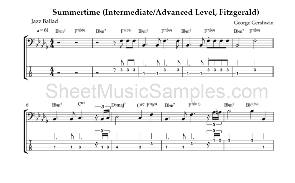 Summertime (Intermediate/Advanced Level, Fitzgerald)