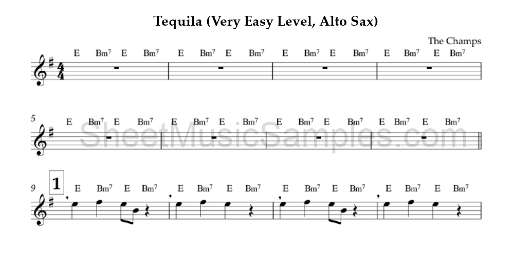 Tequila (Very Easy Level, Alto Sax)