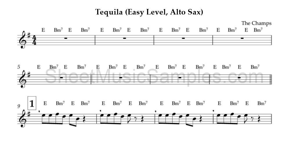 Tequila (Easy Level, Alto Sax)