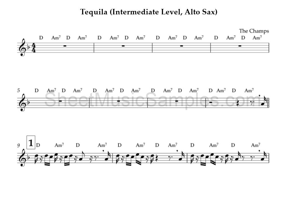 Tequila (Intermediate Level, Alto Sax)