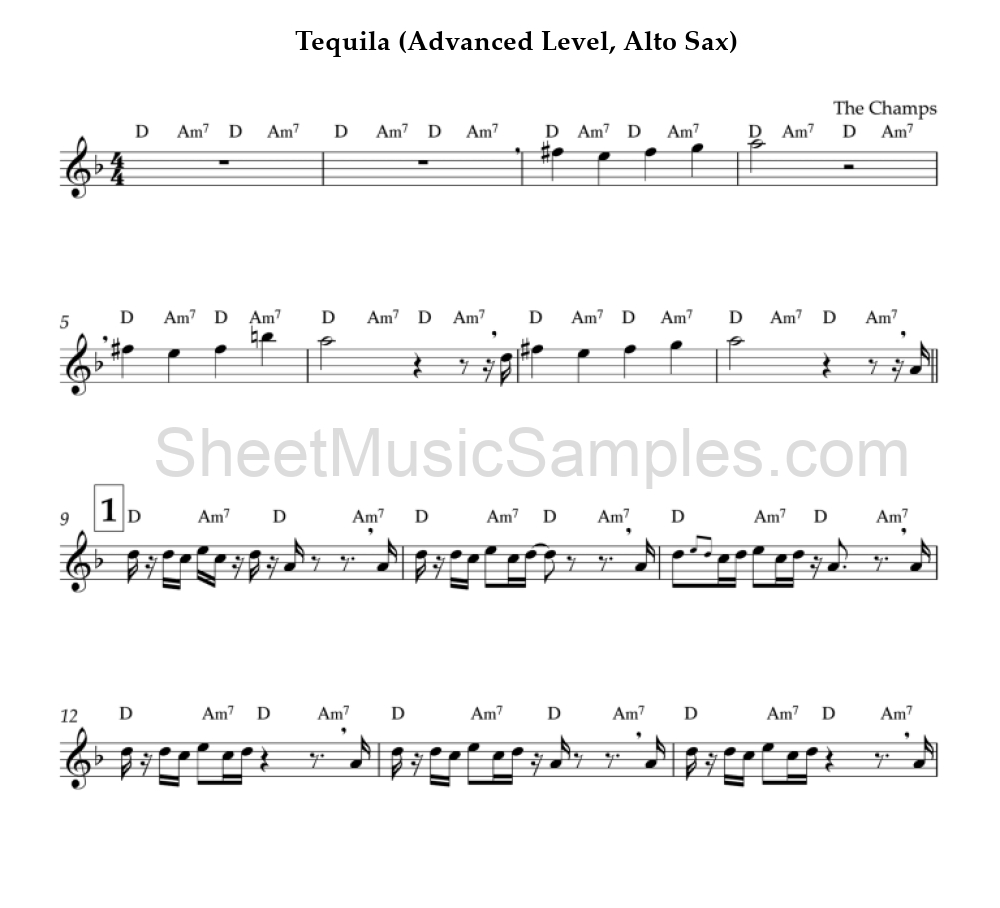 Tequila (Advanced Level, Alto Sax)