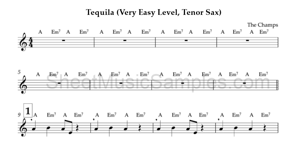 Tequila (Very Easy Level, Tenor Sax)