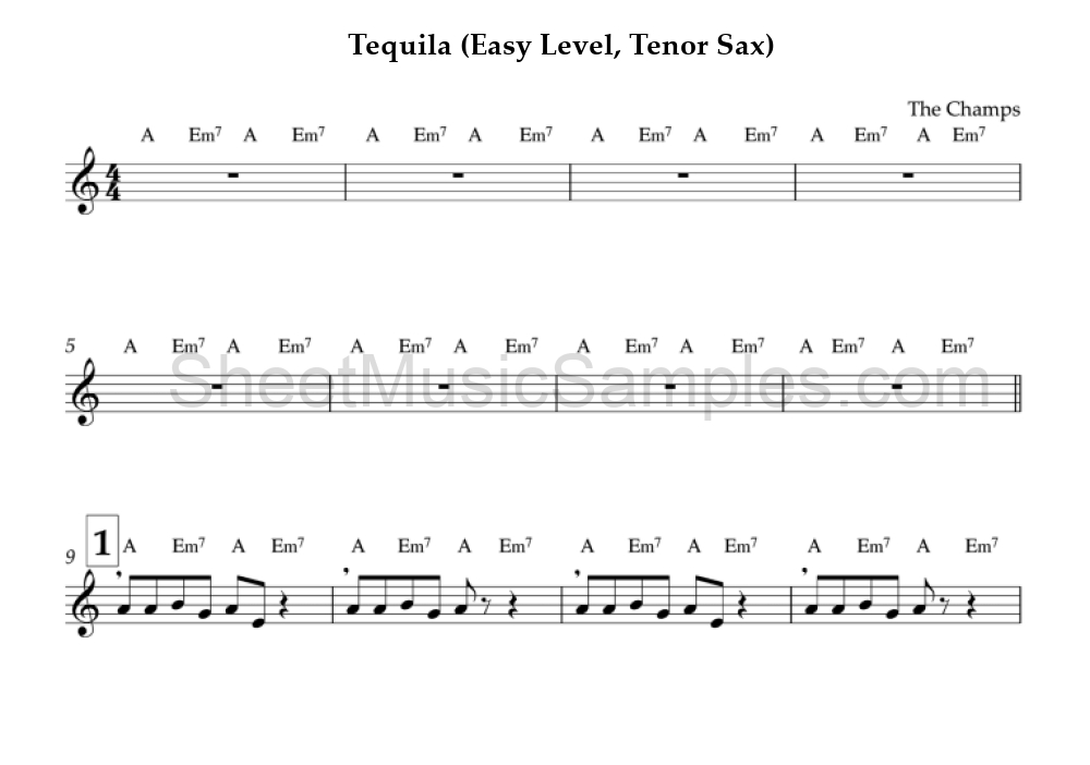 Tequila (Easy Level, Tenor Sax)