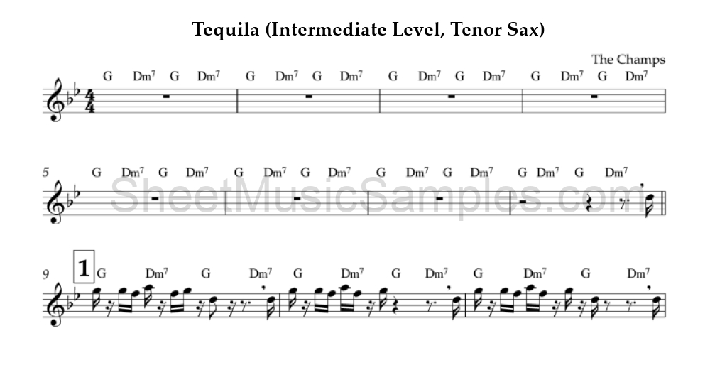 Tequila (Intermediate Level, Tenor Sax)