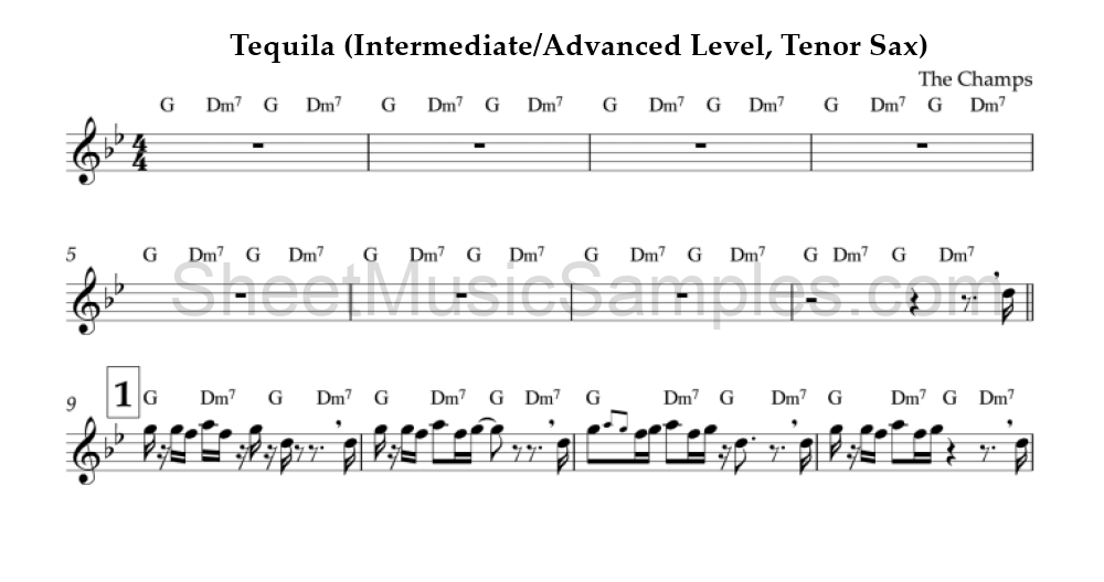 Tequila (Intermediate/Advanced Level, Tenor Sax)