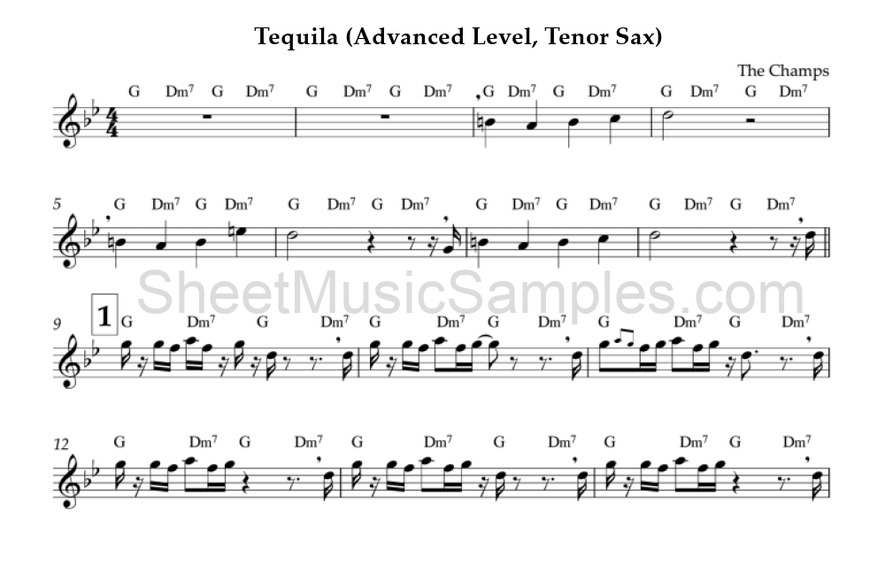 Tequila (Advanced Level, Tenor Sax)