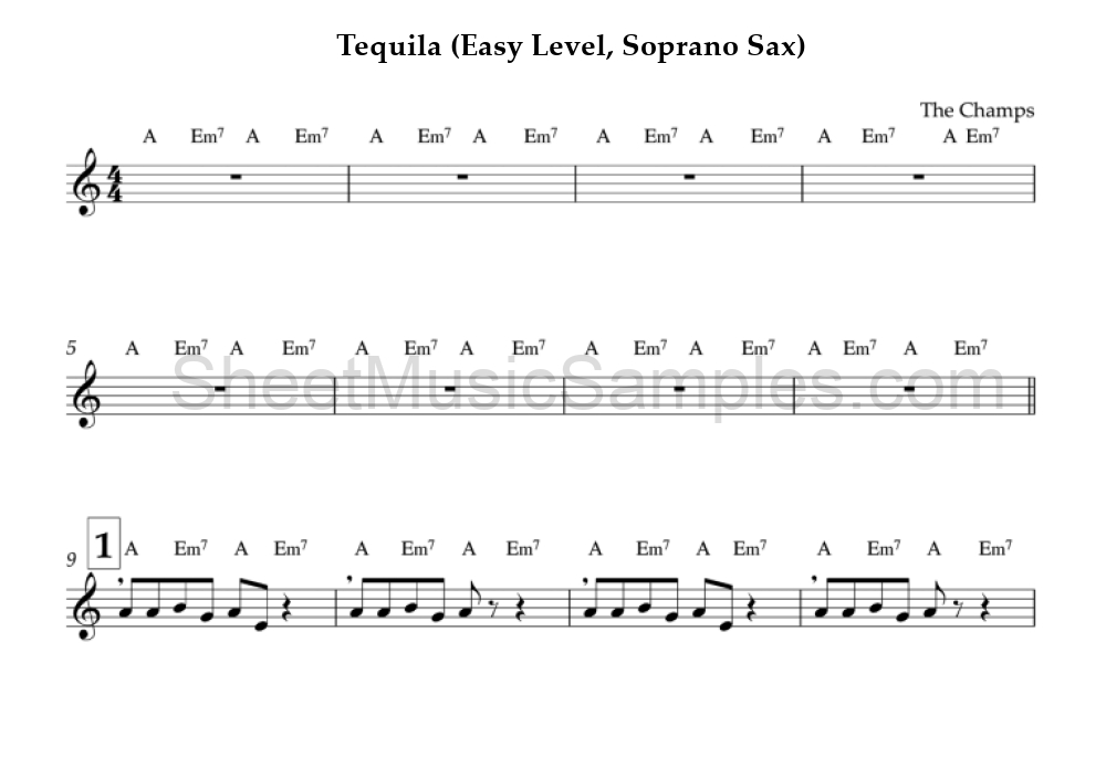 Tequila (Easy Level, Soprano Sax)