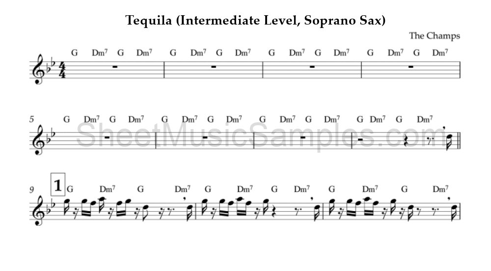 Tequila (Intermediate Level, Soprano Sax)