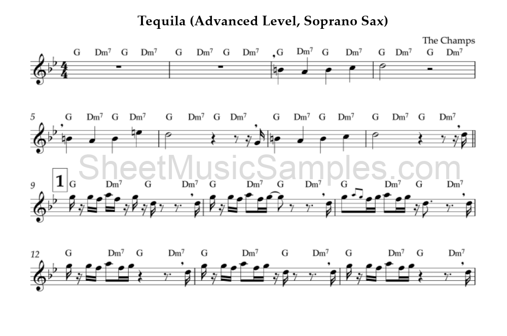 Tequila (Advanced Level, Soprano Sax)