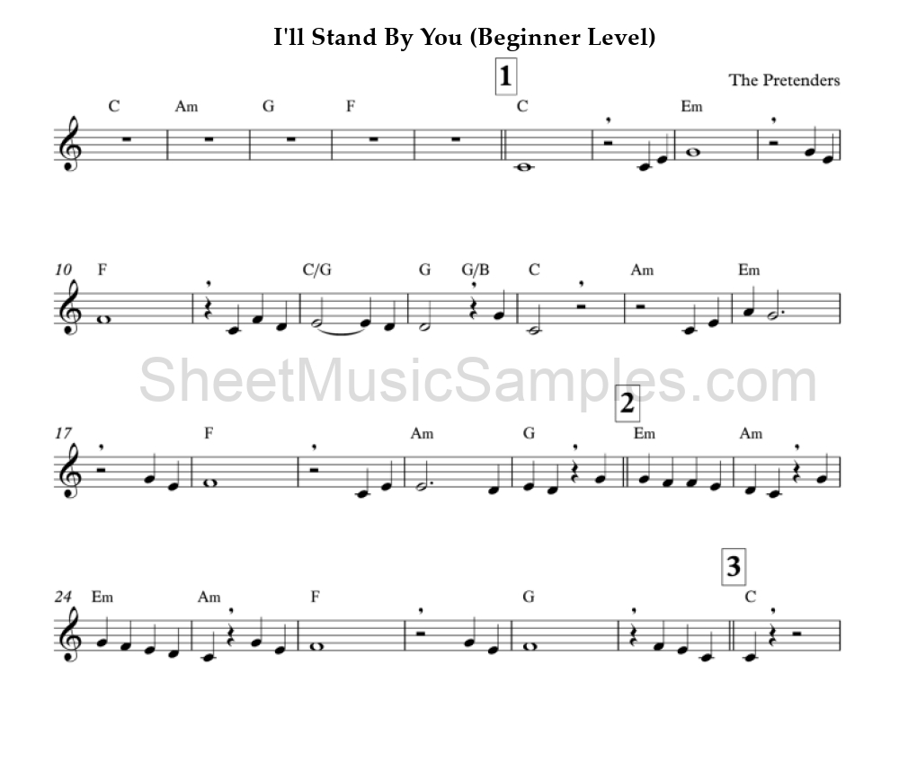 I'll Stand By You (Beginner Level)