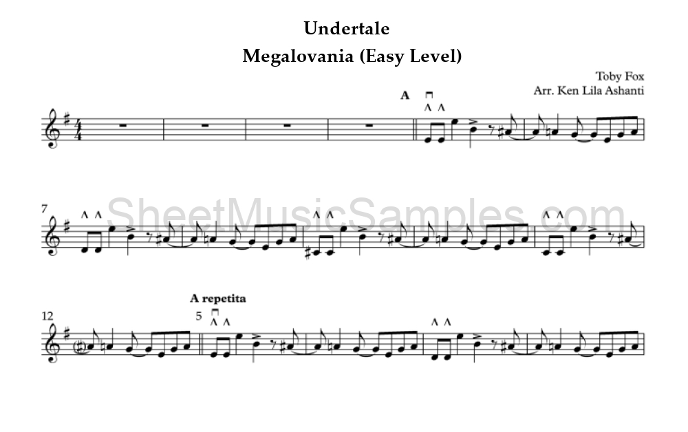 Undertale - Megalovania (Easy Level)