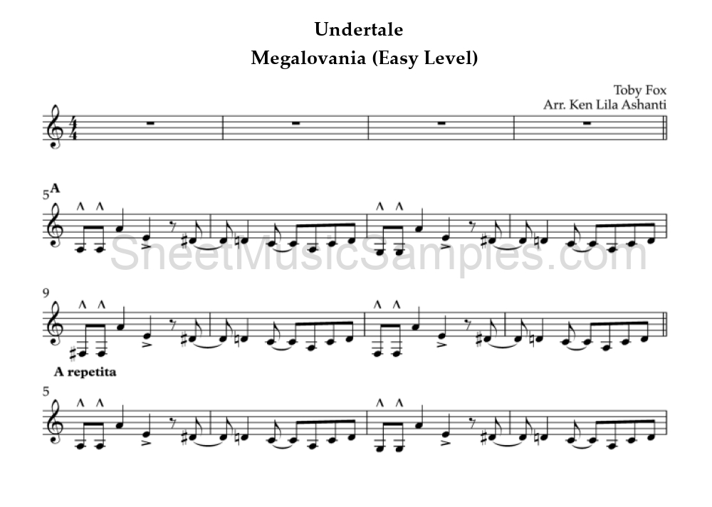 Undertale - Megalovania (Easy Level)