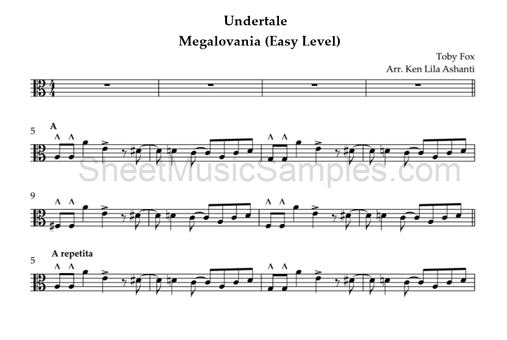 Undertale - Megalovania (Easy Level)