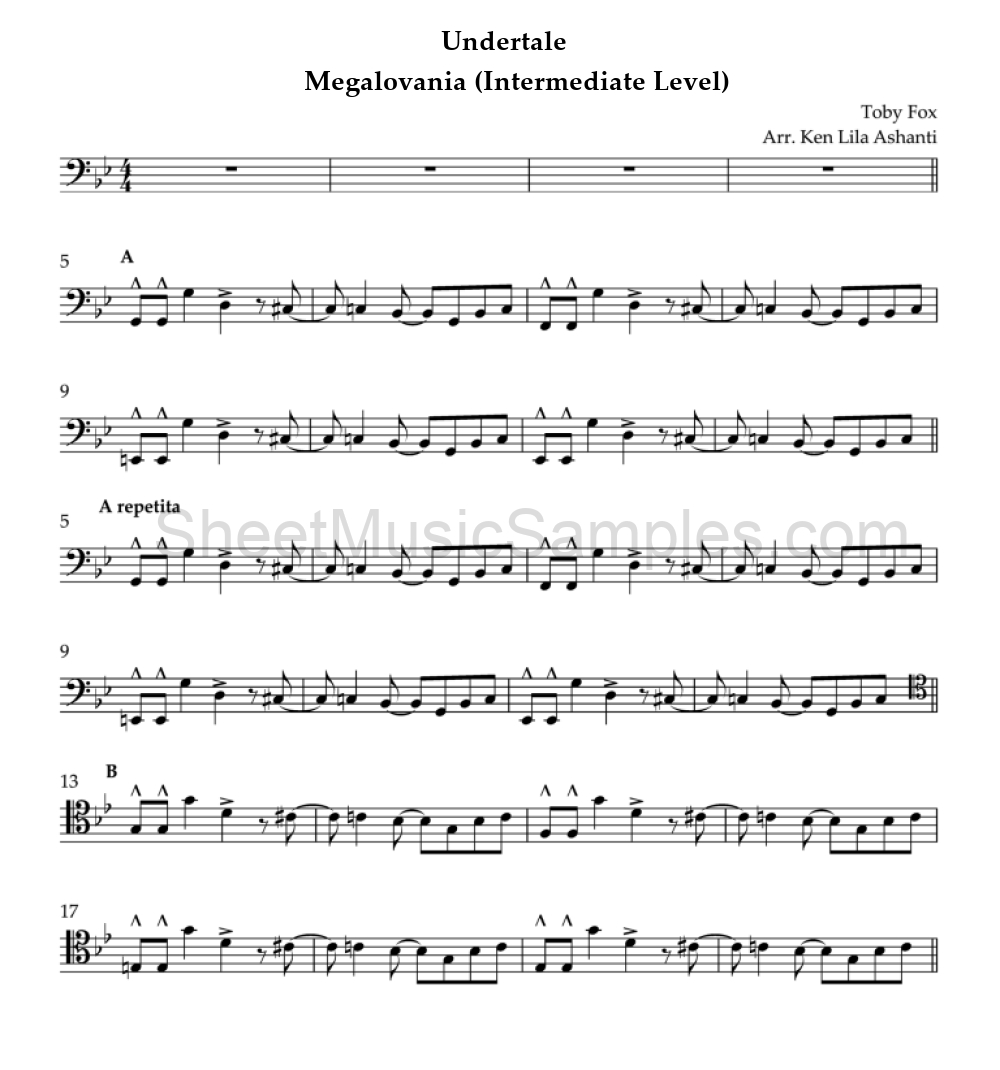 Undertale - Megalovania (Intermediate Level)