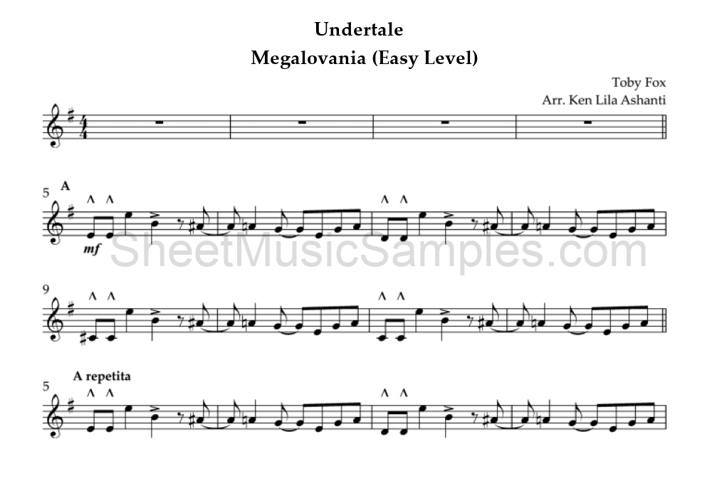 Undertale - Megalovania (Easy Level)