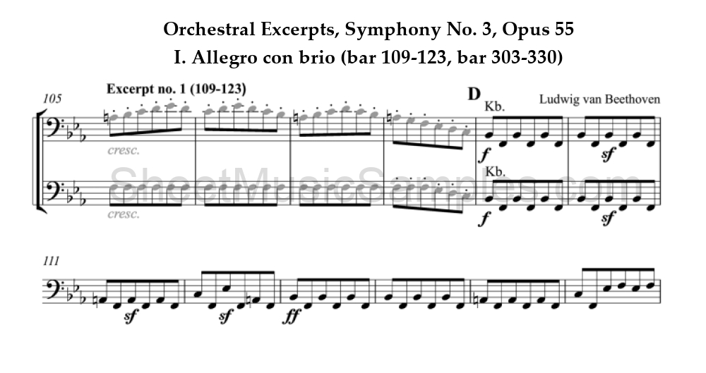 Orchestral Excerpts, Symphony No. 3, Opus 55 - I. Allegro con brio (bar 109-123, bar 303-330)