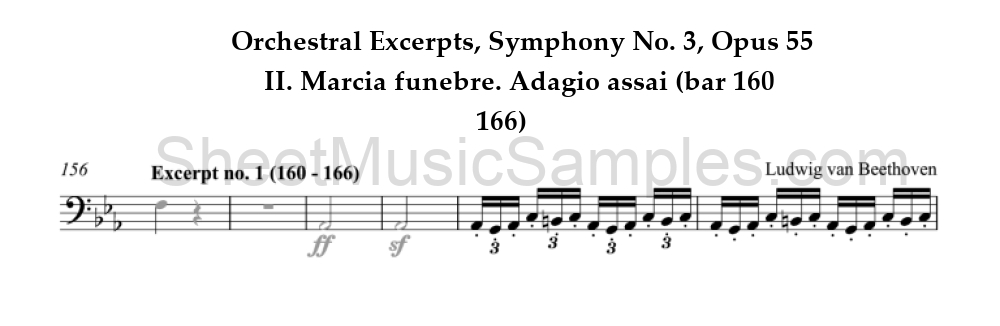 Orchestral Excerpts, Symphony No. 3, Opus 55 - II. Marcia funebre. Adagio assai (bar 160 - 166)