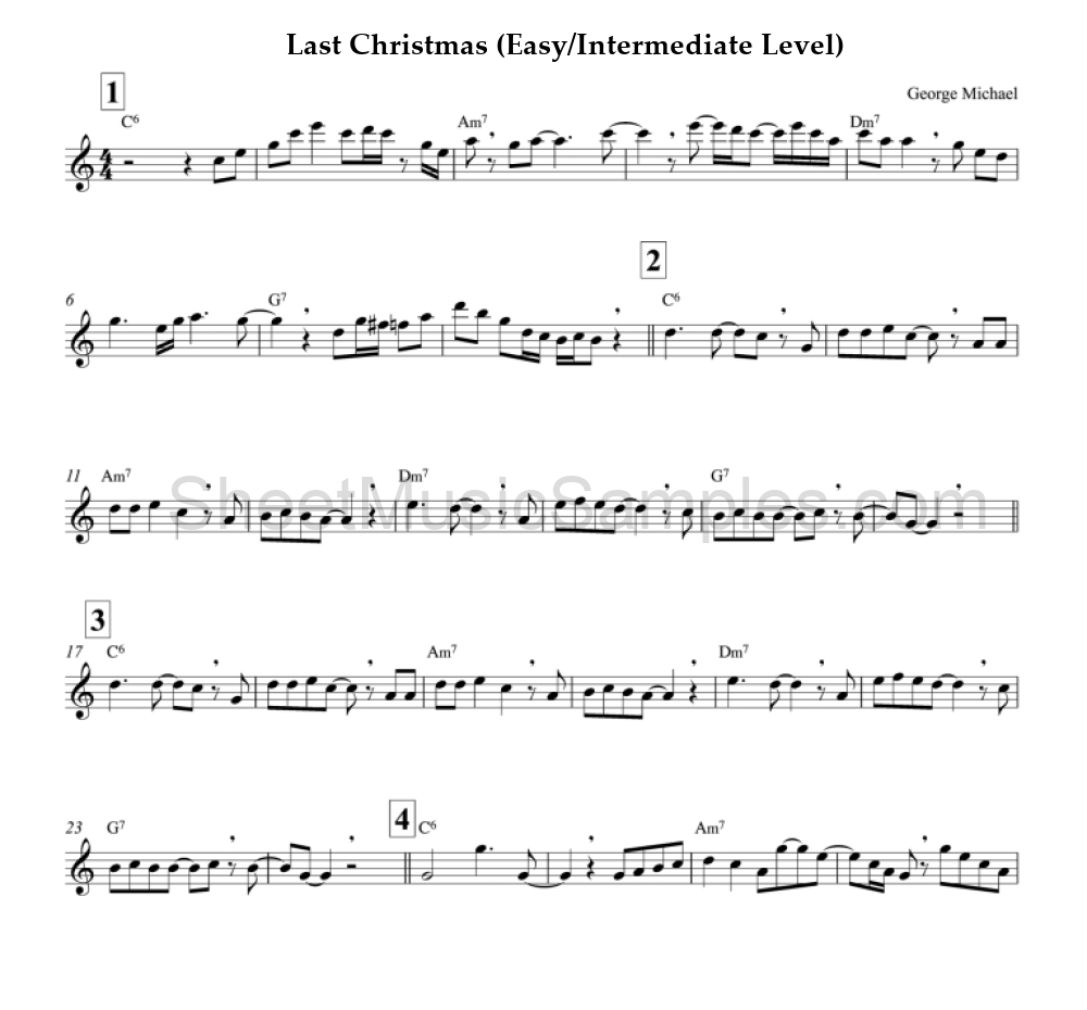 Last Christmas (Easy/Intermediate Level)