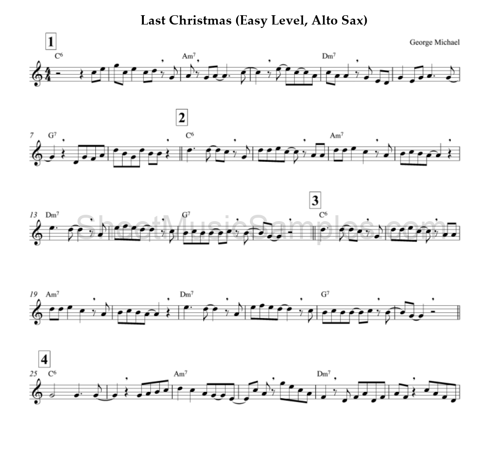 Last Christmas (Easy Level, Alto Sax)