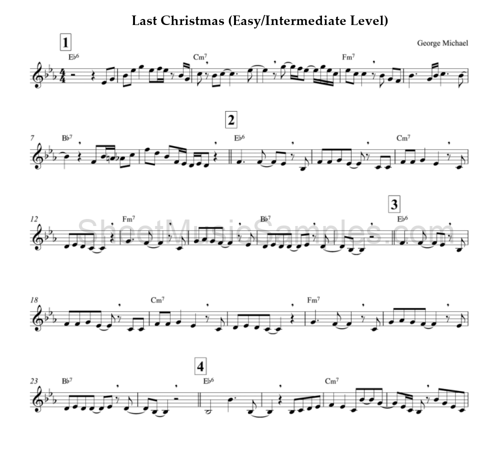 Last Christmas (Easy/Intermediate Level)