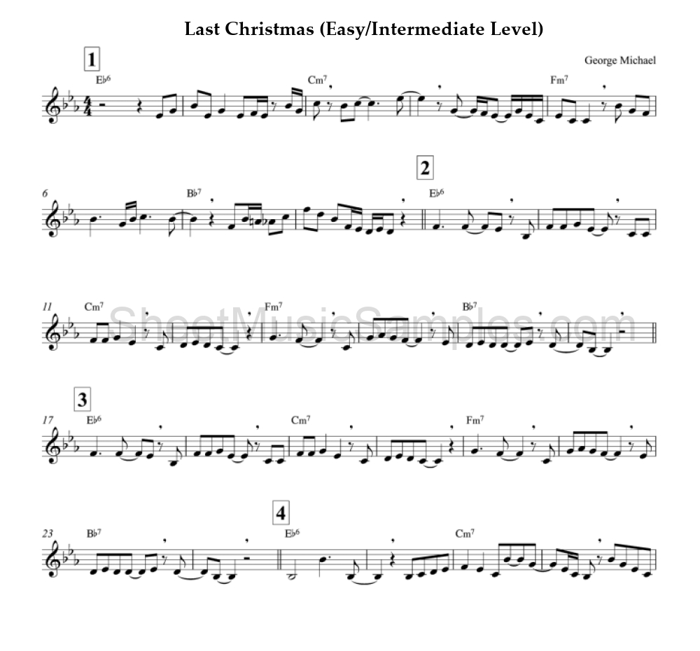 Last Christmas (Easy/Intermediate Level)