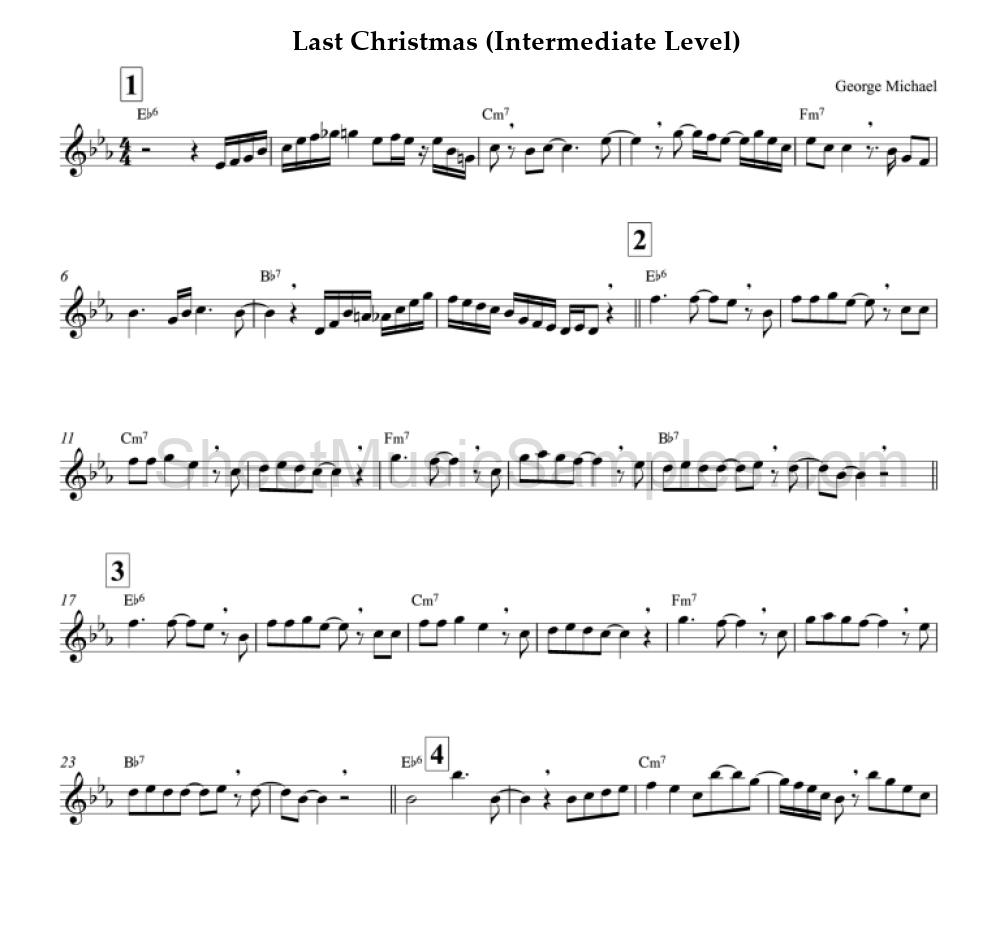 Last Christmas (Intermediate Level)