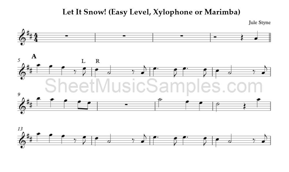 Let It Snow! (Easy Level, Xylophone or Marimba)