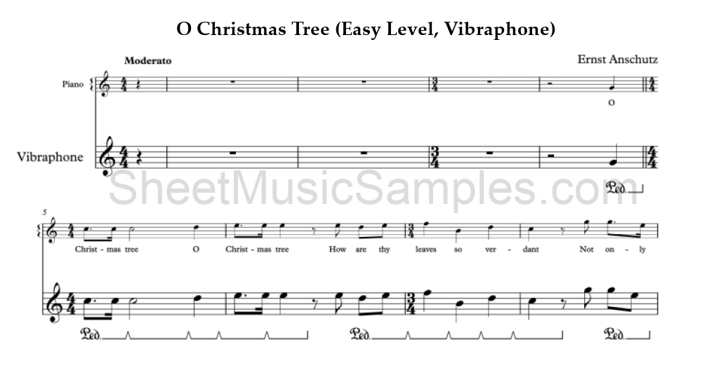 O Christmas Tree (Easy Level, Vibraphone)