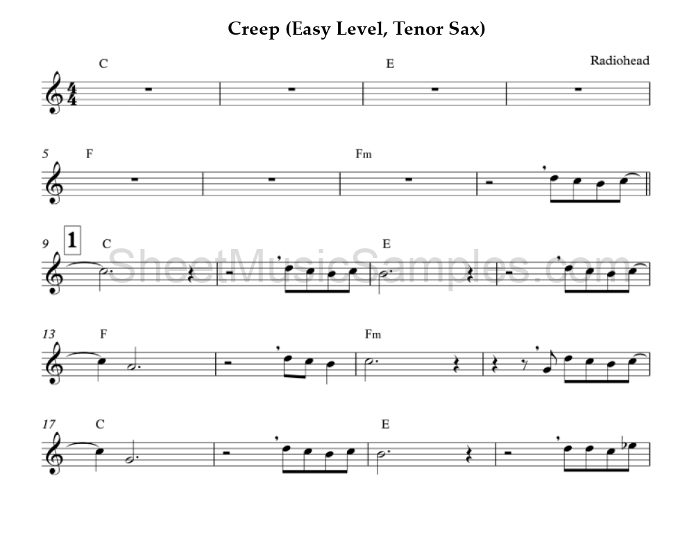 Creep (Easy Level, Tenor Sax)