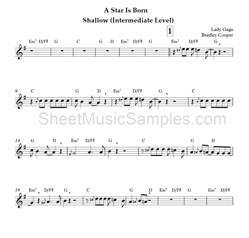 A Star Is Born - Shallow (Intermediate Level)