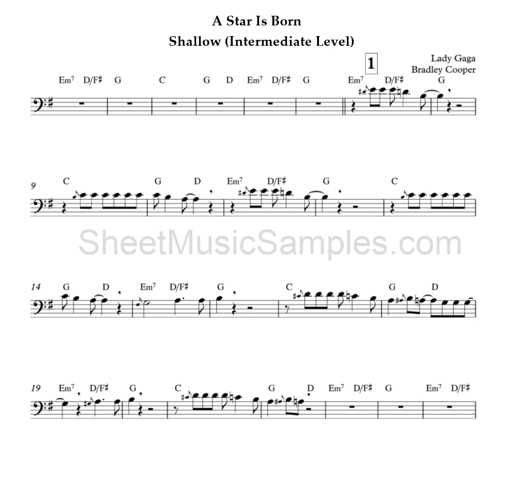 A Star Is Born - Shallow (Intermediate Level)