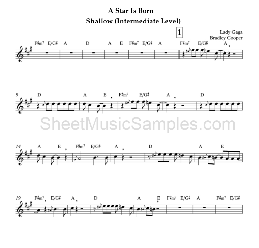 A Star Is Born - Shallow (Intermediate Level)