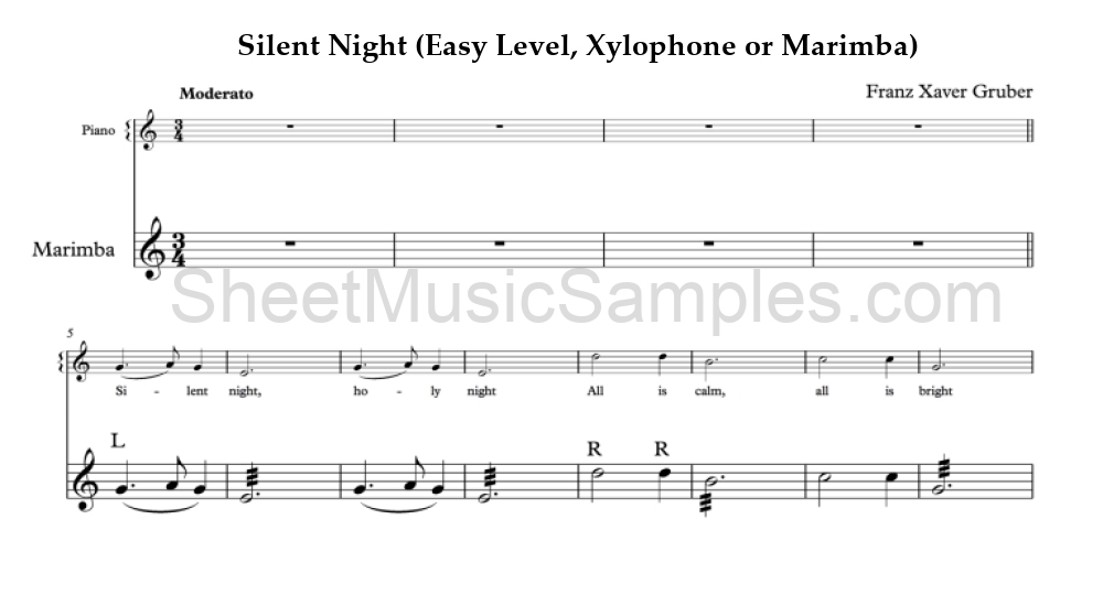 Silent Night (Easy Level, Xylophone or Marimba)