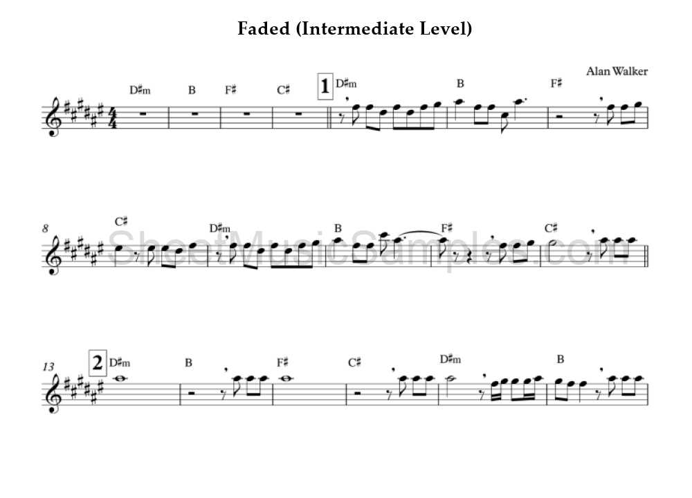 Faded (Intermediate Level)