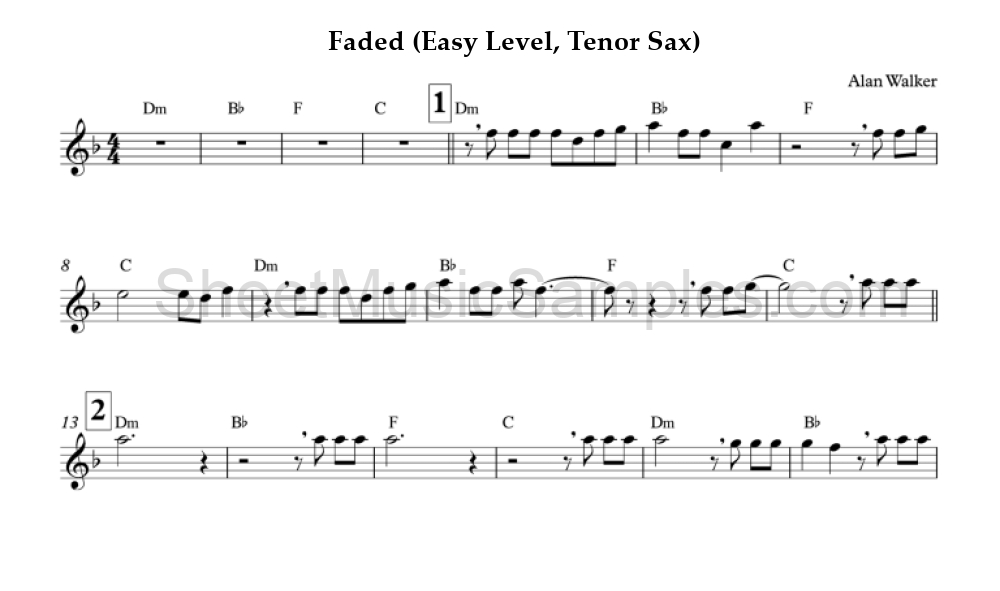 Faded (Easy Level, Tenor Sax)