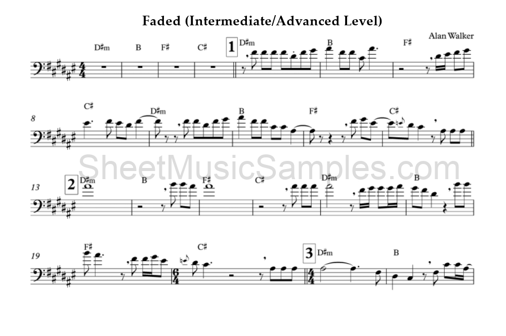 Faded (Intermediate/Advanced Level)