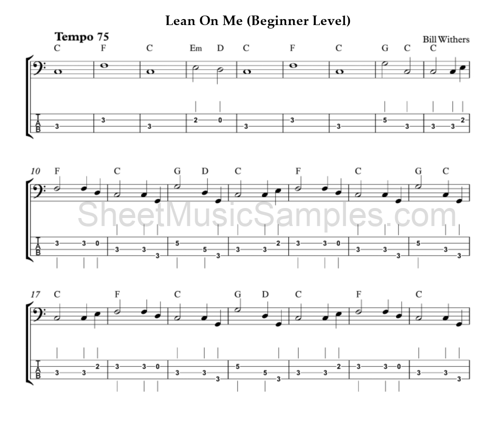 Lean On Me (Beginner Level)