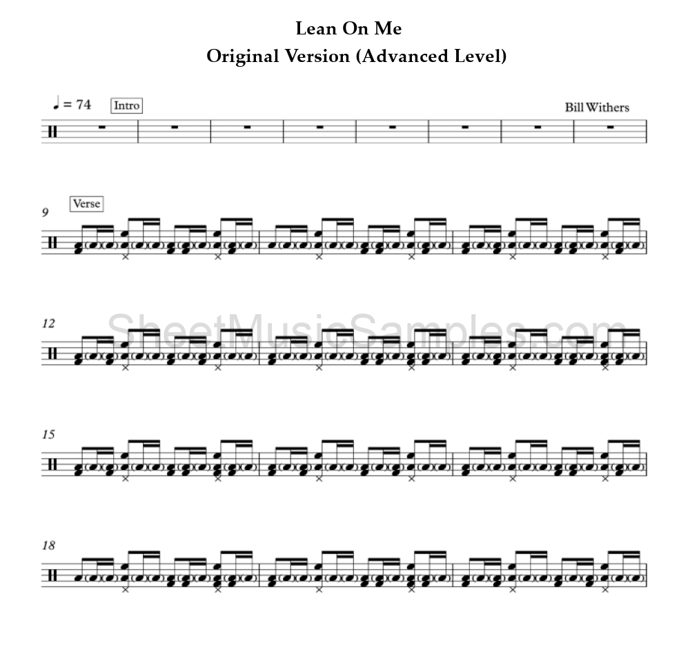 Lean On Me - Original Version (Advanced Level)