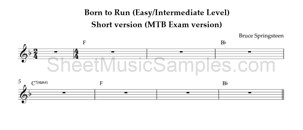 Born to Run (Easy/Intermediate Level) - Short version (MTB Exam version)