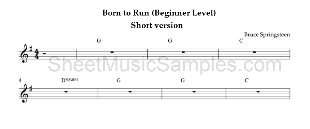 Born to Run (Beginner Level) - Short version