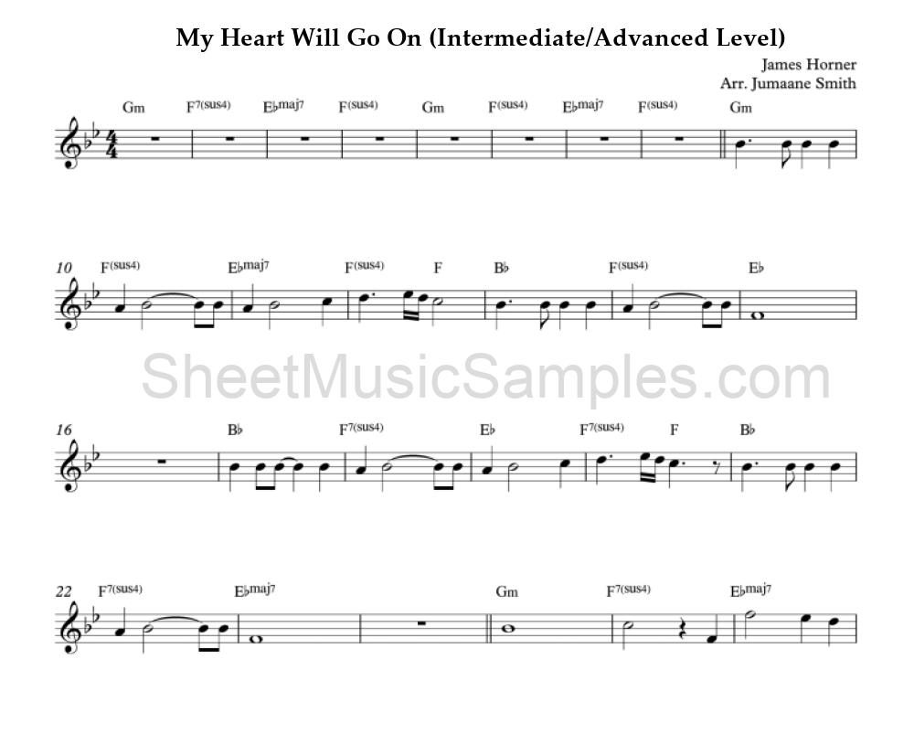 My Heart Will Go On (Intermediate/Advanced Level)