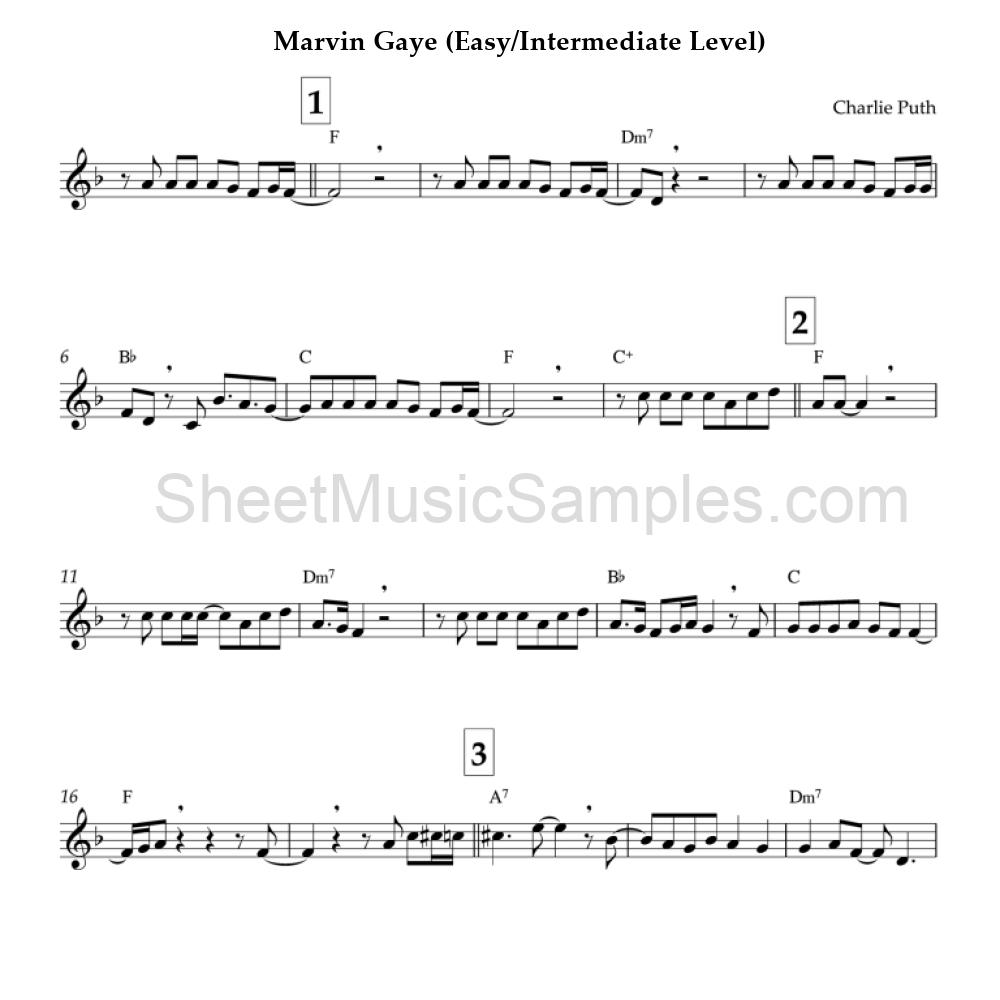 Marvin Gaye (Easy/Intermediate Level)